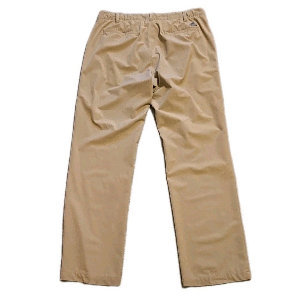 Adidas Golf Pants Mens 36x32 Tan Beige Lightweight Chino Flat Front Performance - Picture 2 of 15